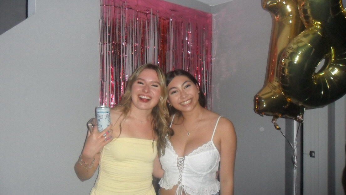 Tess and Alona at the party