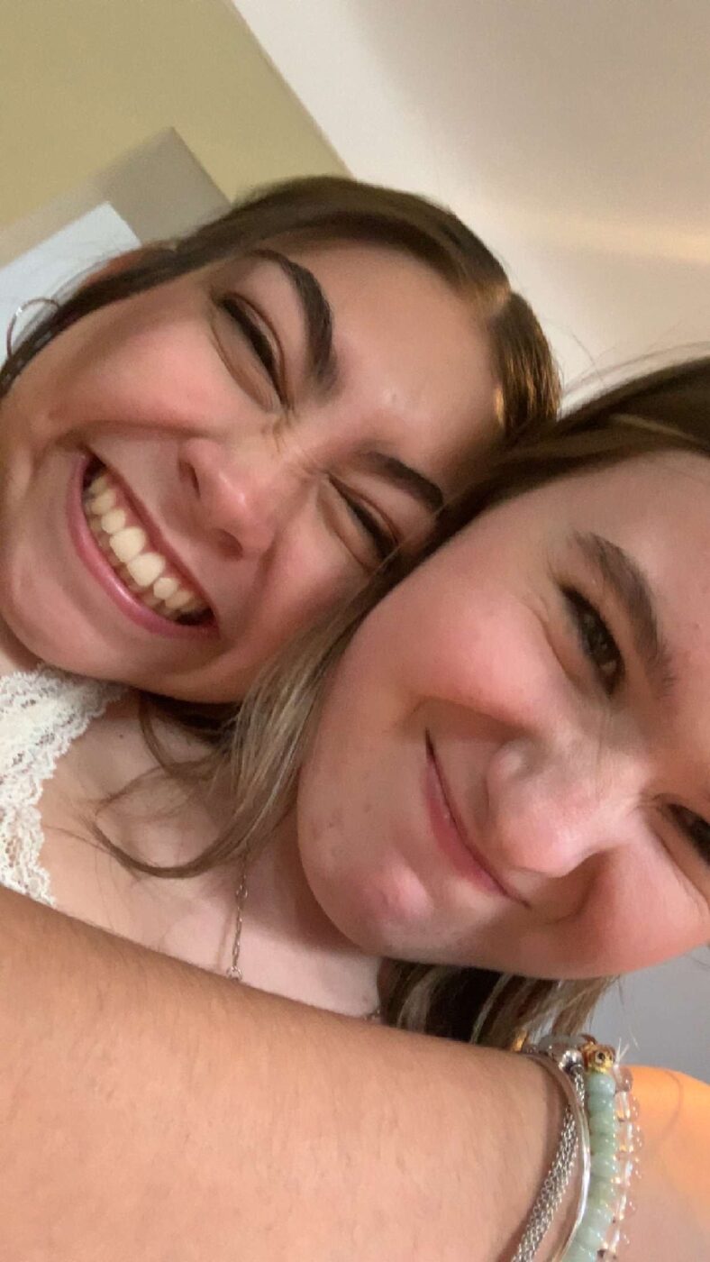 Tess and Alona laughing